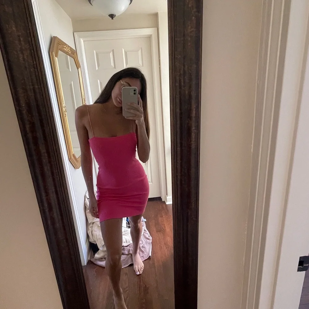 Zara Hot Pink Thin Strap Dress - Picture 5 of 6